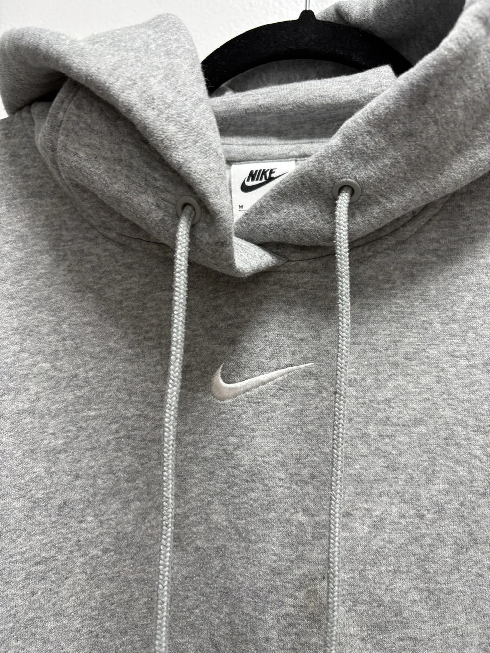 Nike Phoenix Fleece Oversized Gray Hooded Women's Pullover Sweatshirt- Medium